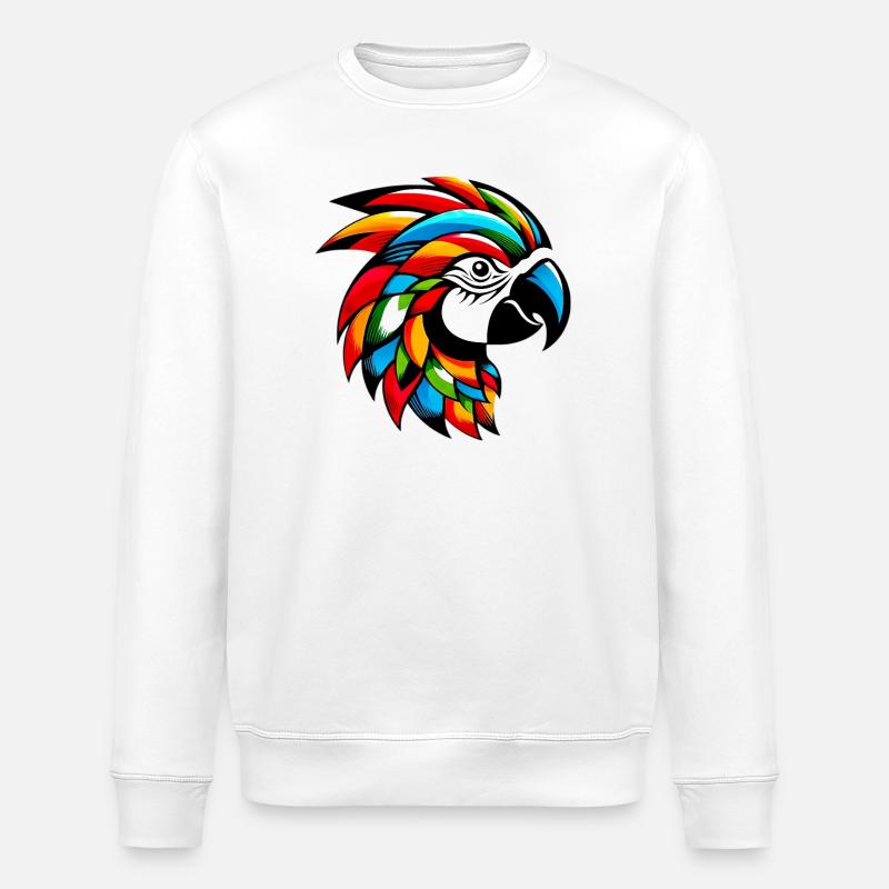 Perroquet arlequin - Sweat bio ROLLER Stanley/Stella Unisexe - blanc
