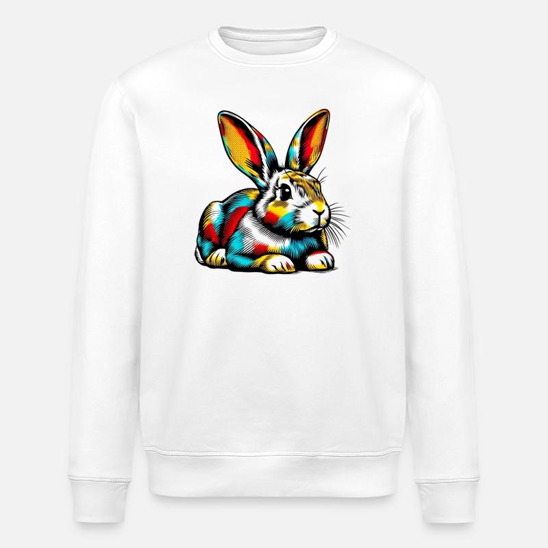 Rabbit - Stanley/Stella ROLLER Unisex Organic Sweatshirt - white
