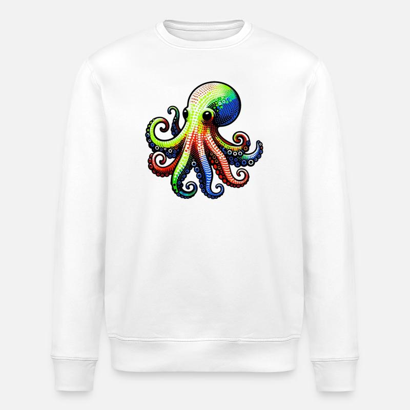 Octopus - Stanley/Stella ROLLER Unisex Organic Sweatshirt - white