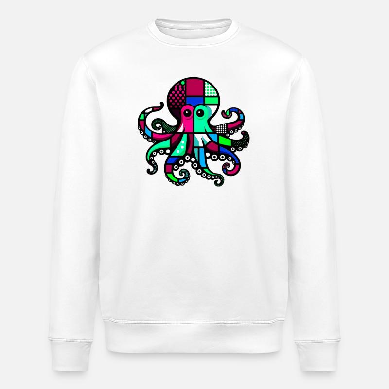 Pieuvre - Sweat bio ROLLER Stanley/Stella Unisexe - blanc