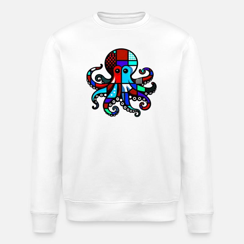 Pieuvre - Sweat bio ROLLER Stanley/Stella Unisexe - blanc