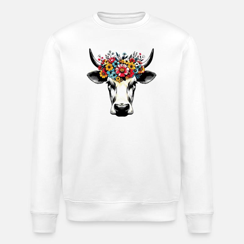 Cow - Stanley/Stella ROLLER Unisex Organic Sweatshirt - white