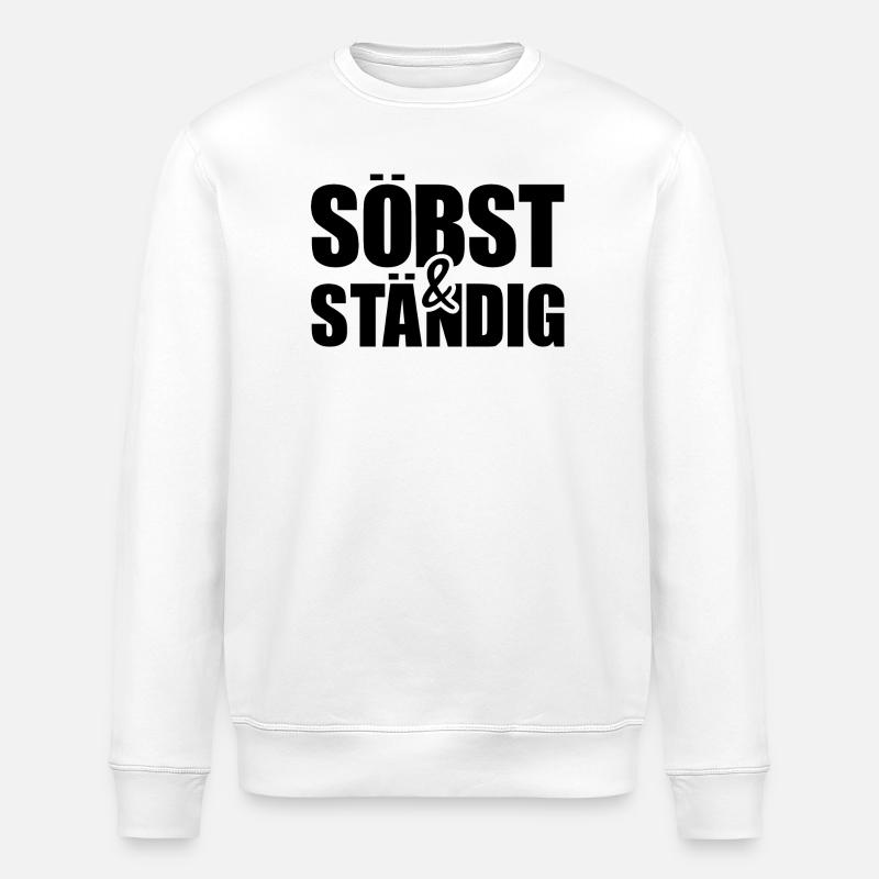 söbst and constantly - independent, cool pun - Stanley/Stella ROLLER Unisex Organic Sweatshirt - white