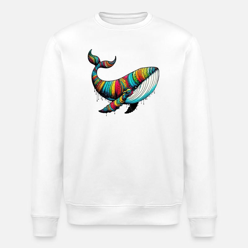 Baleine - Sweat bio ROLLER Stanley/Stella Unisexe - blanc