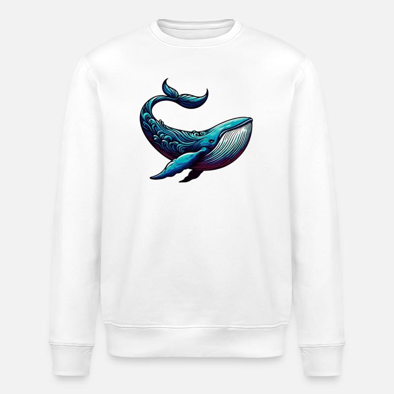 Baleine - Sweat bio ROLLER Stanley/Stella Unisexe - blanc