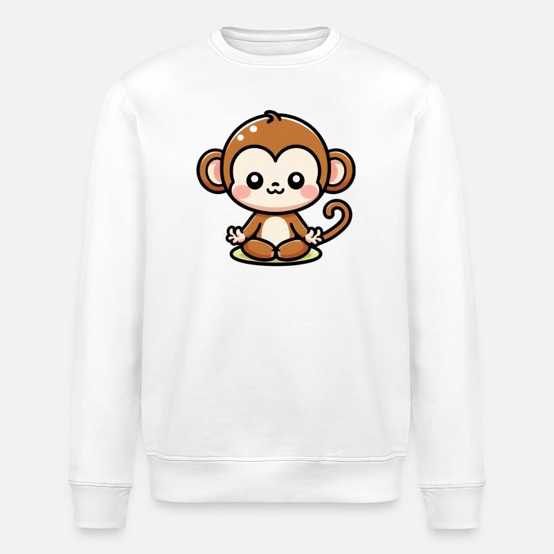 Monkey - Stanley/Stella ROLLER Unisex Organic Sweatshirt - white