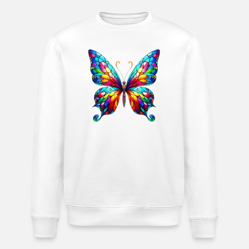 Schmetterling - Stanley/Stella Unisex Bio-Sweatshirt ROLLER - Weiß