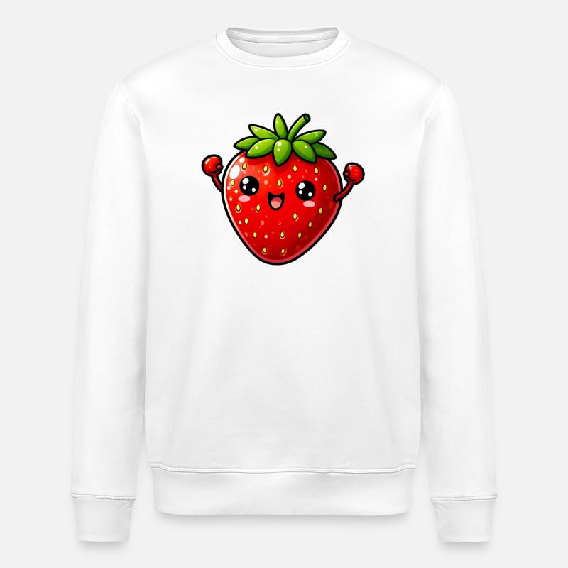 Erdbeeren Erdbeeren - Stanley/Stella Unisex Bio-Sweatshirt ROLLER - Weiß