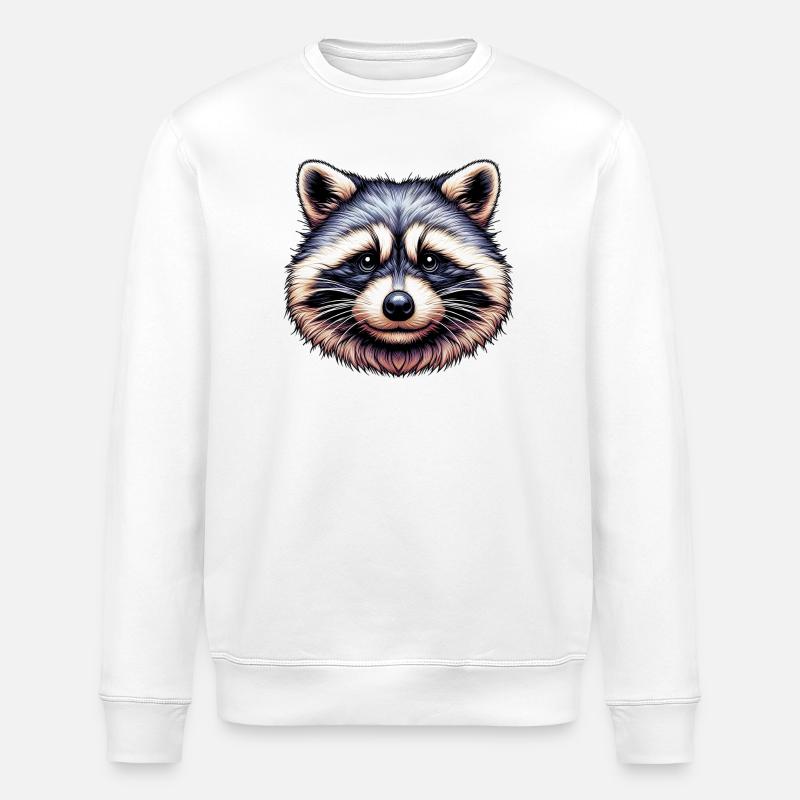 Waschbär - Stanley/Stella Unisex Bio-Sweatshirt ROLLER - Weiß