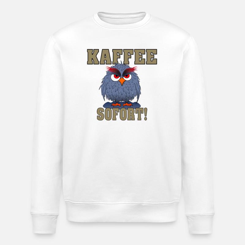 Eule Sofort Kaffee - Stanley/Stella Unisex Bio-Sweatshirt ROLLER - Weiß