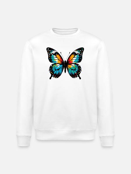 Butterfly - Stanley/Stella ROLLER Unisex Organic Sweatshirt - white