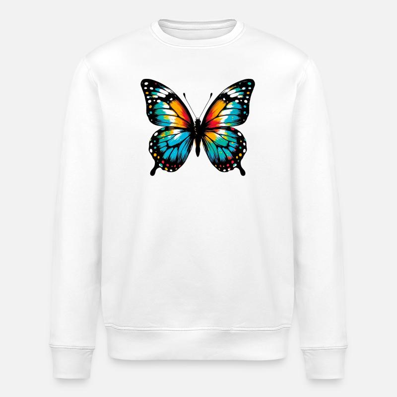 Butterfly - Stanley/Stella ROLLER Unisex Organic Sweatshirt - white