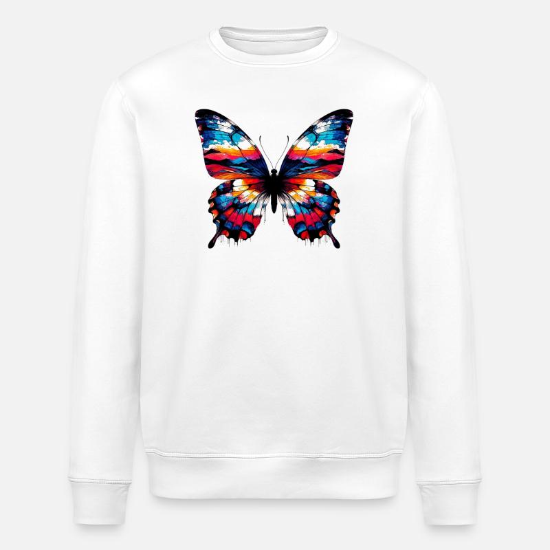 Schmetterling - Stanley/Stella Unisex Bio-Sweatshirt ROLLER - Weiß