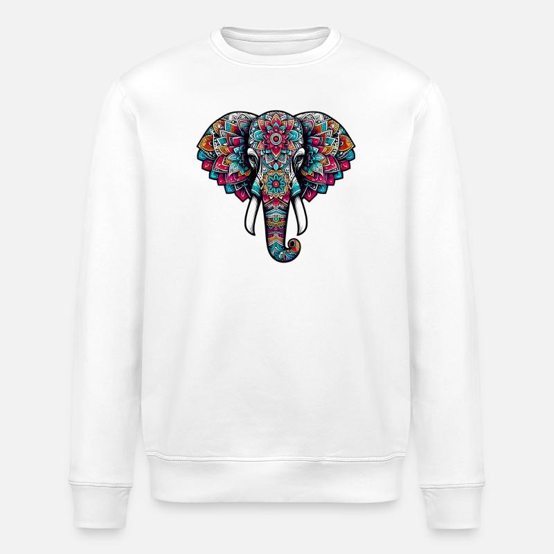 Éléphant - Sweat bio ROLLER Stanley/Stella Unisexe - blanc