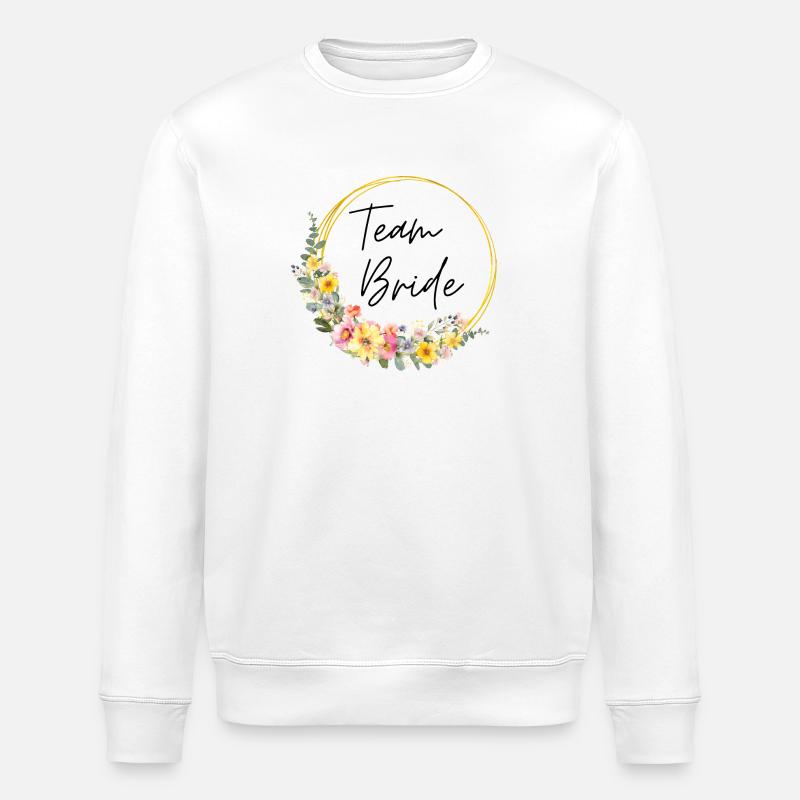 Team Bride! Personalisierbar - Stanley/Stella Unisex Bio-Sweatshirt ROLLER - Weiß