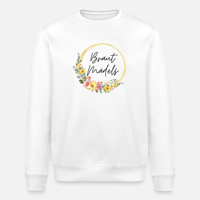 Team Braut! Personalisierbar - Stanley/Stella Unisex Bio-Sweatshirt ROLLER - Weiß