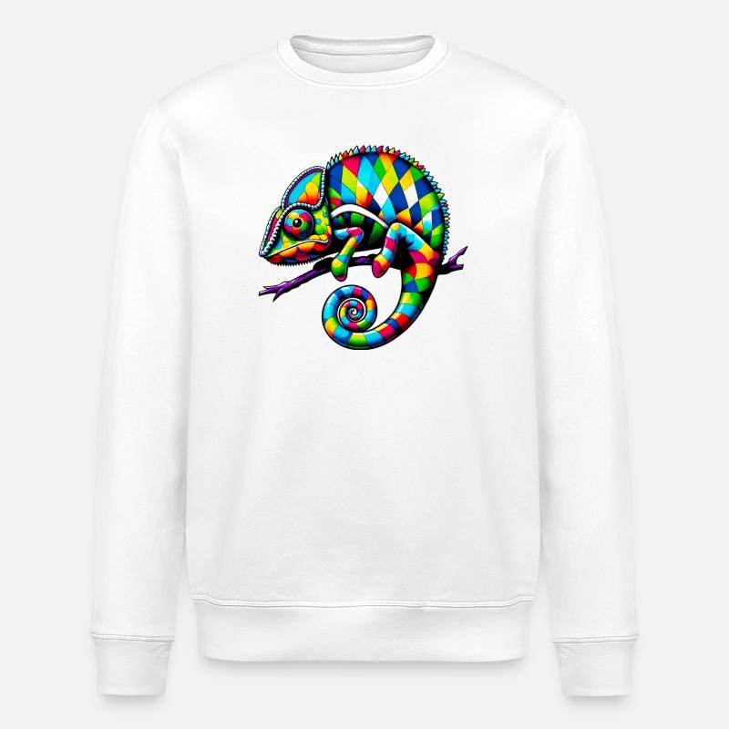 Harlekin Chamäleon - Stanley/Stella Unisex Bio-Sweatshirt ROLLER - Weiß