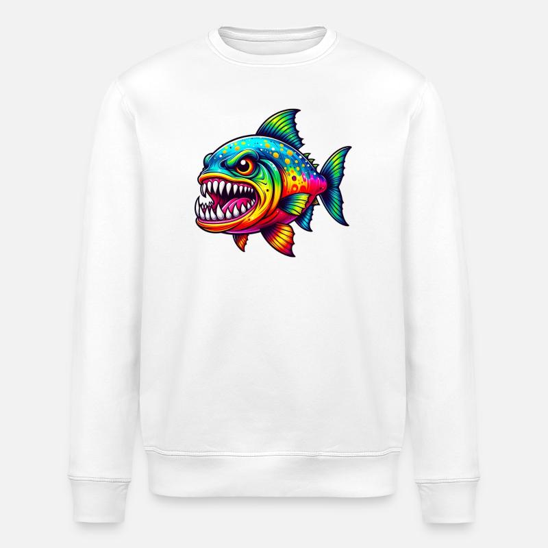 Piranha - Stanley/Stella Unisex Bio-Sweatshirt ROLLER - Weiß