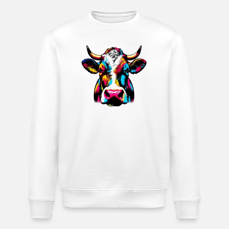 Vache - Sweat bio ROLLER Stanley/Stella Unisexe - blanc