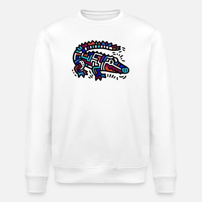 Krokodil - Stanley/Stella Unisex Bio-Sweatshirt ROLLER - Weiß