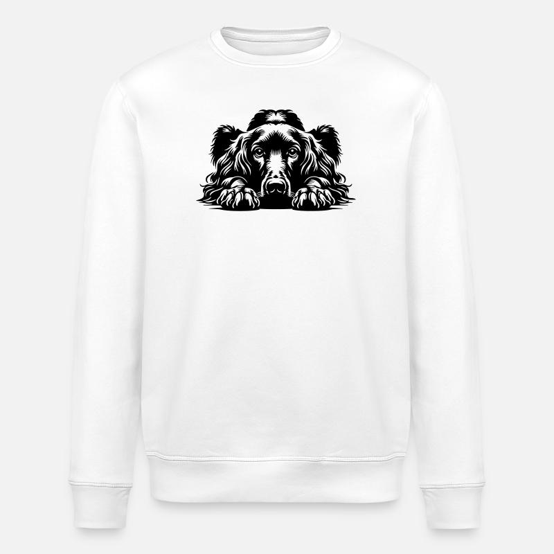 Irish Setter Head with Paws - Stanley/Stella ROLLER Unisex Organic Sweatshirt - white