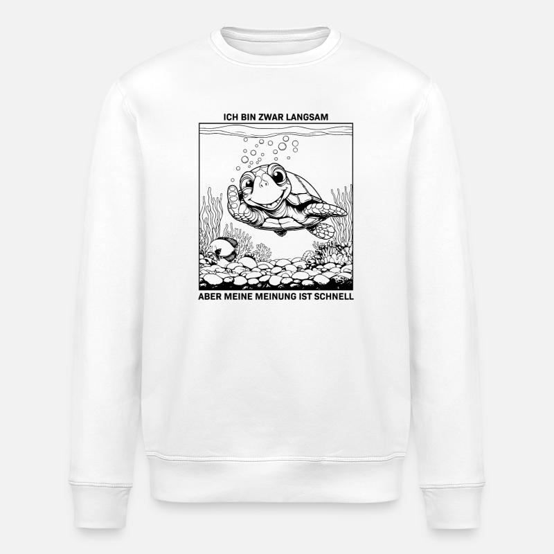 Meinungsstarke Schildkröte - Stanley/Stella Unisex Bio-Sweatshirt ROLLER - Weiß
