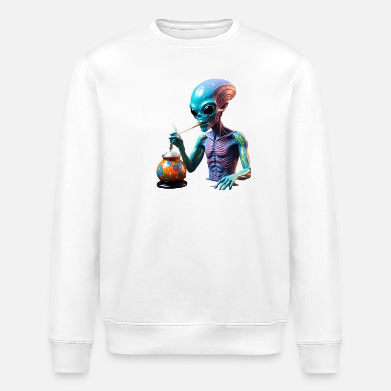 Rave Aliens — Dabber - Stanley/Stella Unisex Bio-Sweatshirt ROLLER - Weiß