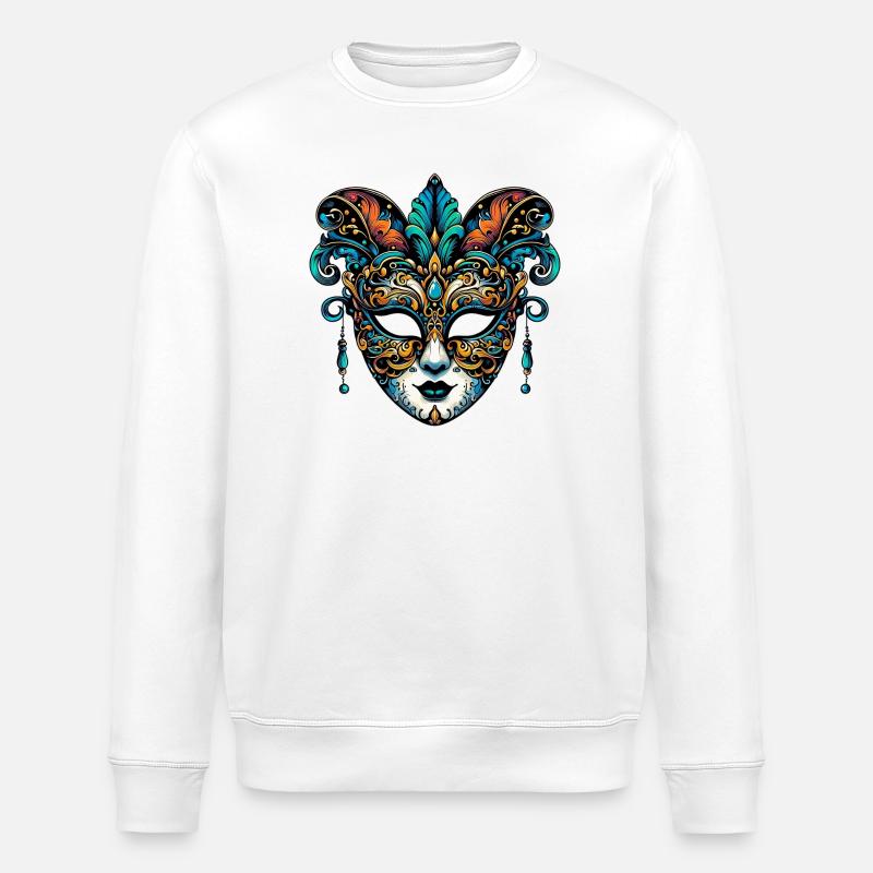 Masque du Carnaval de Venise - Sweat bio ROLLER Stanley/Stella Unisexe - blanc