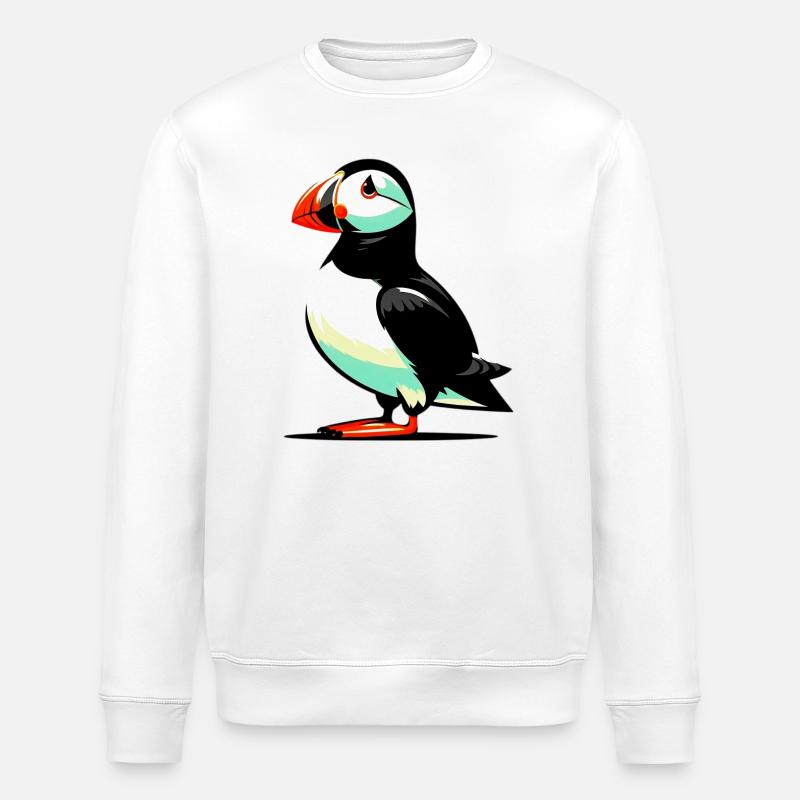 Puffin - Stanley/Stella ROLLER Unisex Organic Sweatshirt - white