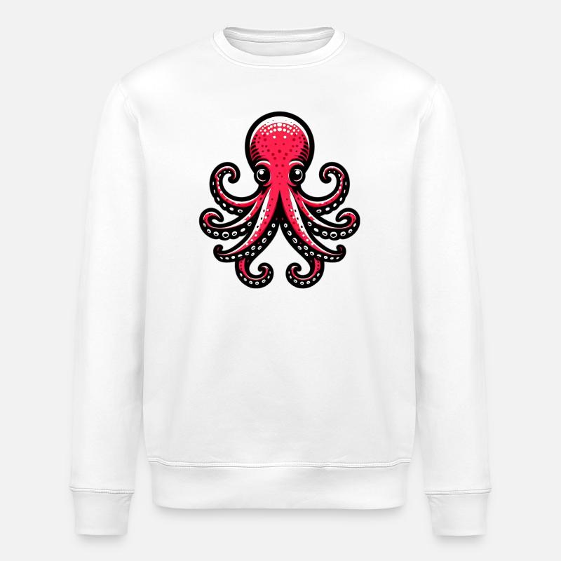 Octopus - Stanley/Stella ROLLER Unisex Organic Sweatshirt - white