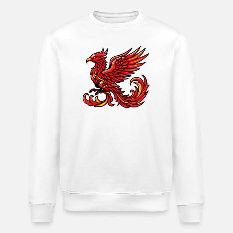 Phénix rouge - Sweat bio ROLLER Stanley/Stella Unisexe - blanc