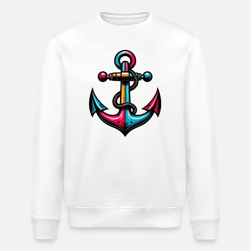 Ein Anker - Stanley/Stella Unisex Bio-Sweatshirt ROLLER - Weiß