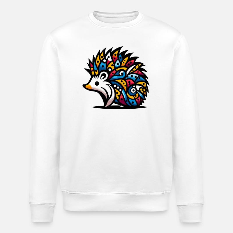Hedgehog - Stanley/Stella ROLLER Unisex Organic Sweatshirt - white
