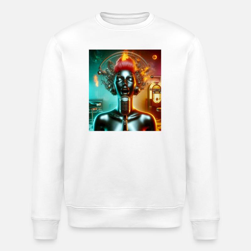 Chanteuse Juke-box - Sweat bio ROLLER Stanley/Stella Unisexe - blanc