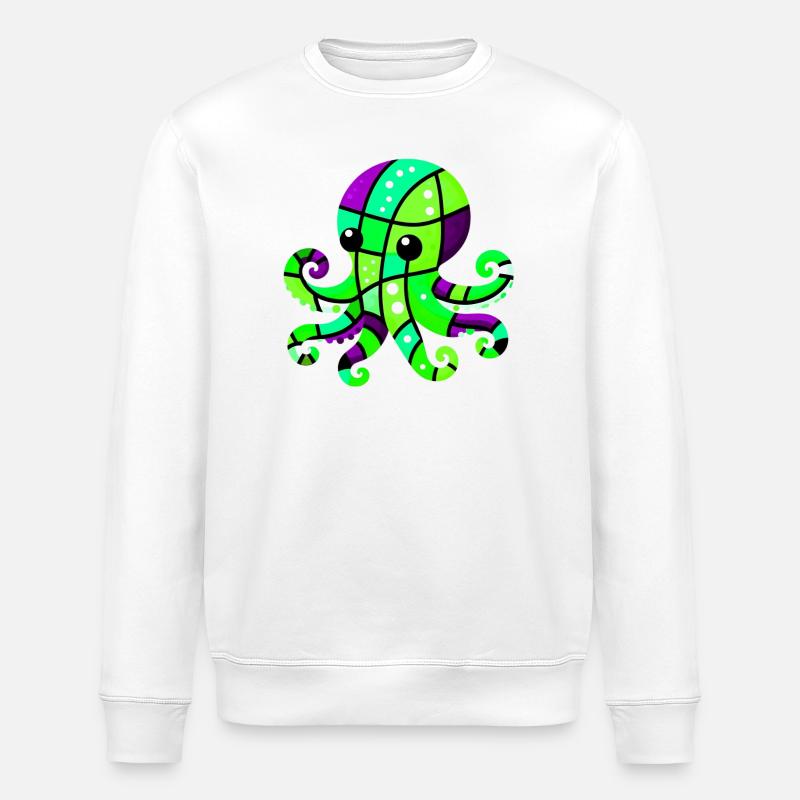 Octopus - Stanley/Stella ROLLER Unisex Organic Sweatshirt - white