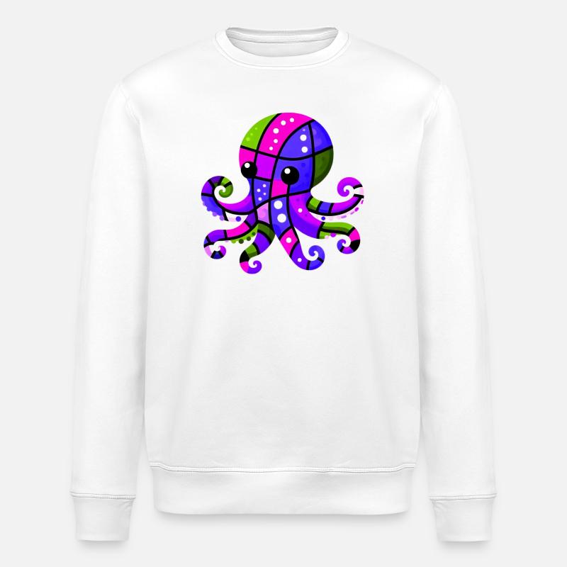 Octopus - Stanley/Stella ROLLER Unisex Organic Sweatshirt - white
