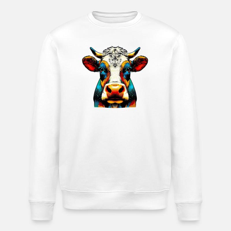 Kuh - Stanley/Stella Unisex Bio-Sweatshirt ROLLER - Weiß