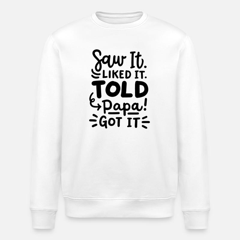 Papa Sohn Tochter Kinder - Stanley/Stella Unisex Bio-Sweatshirt ROLLER - Weiß