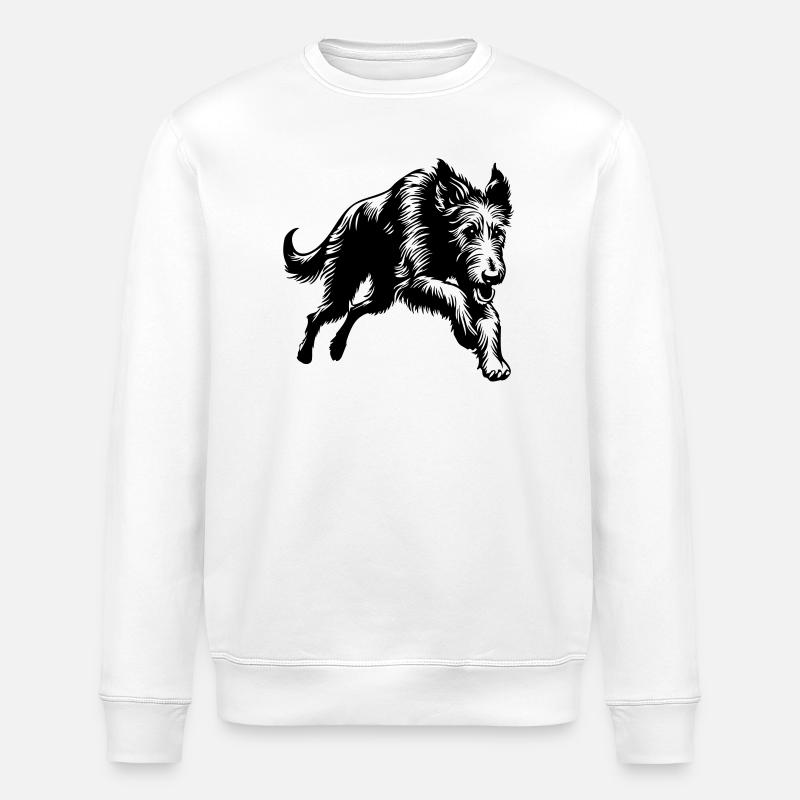 Irish Wolfhound - Stanley/Stella ROLLER Unisex Organic Sweatshirt - white