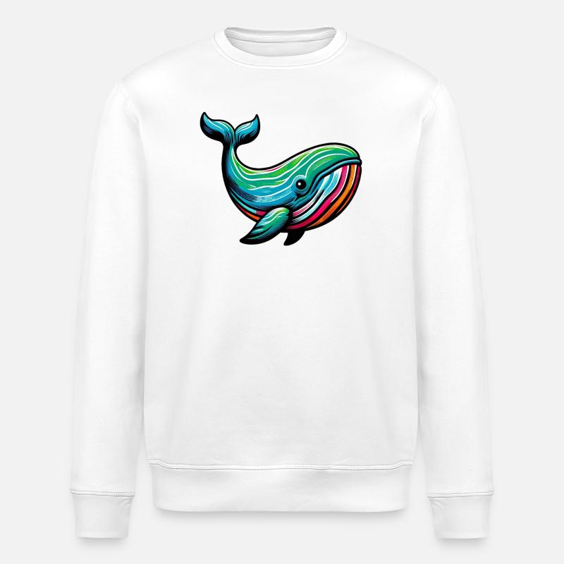 Baleine - Sweat bio ROLLER Stanley/Stella Unisexe - blanc