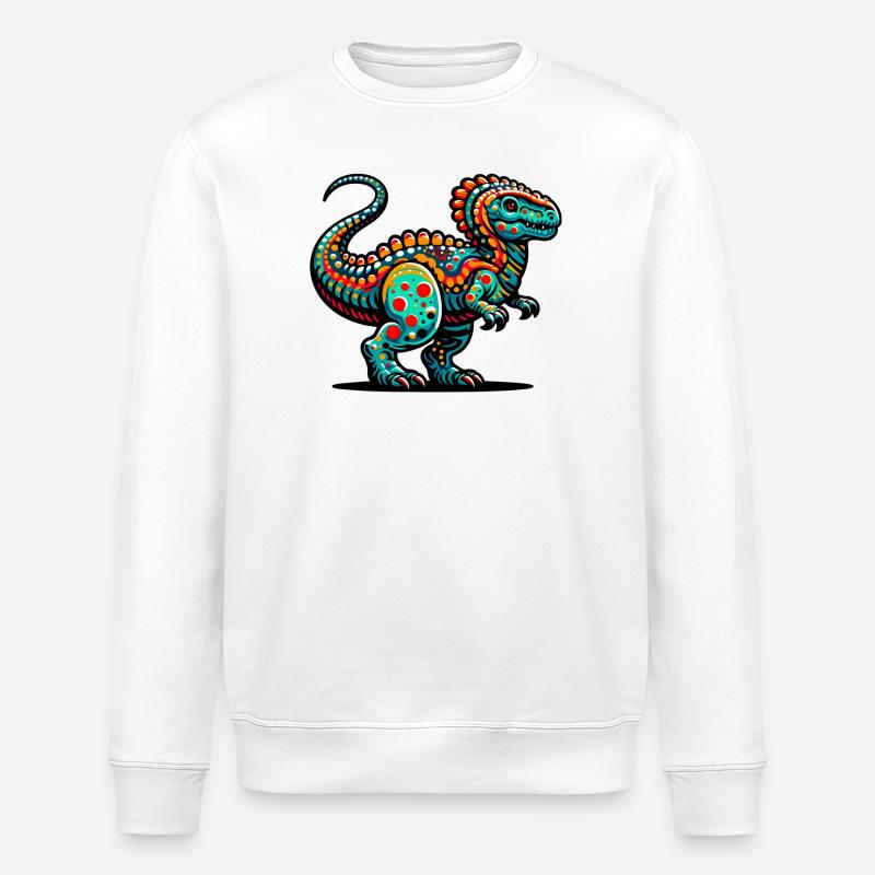 Dinosaur - Stanley/Stella ROLLER Unisex Organic Sweatshirt - white