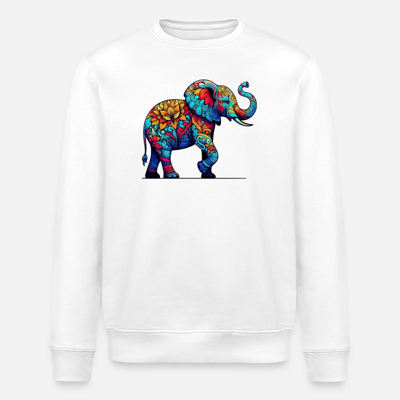 Elephant - Stanley/Stella ROLLER Unisex Organic Sweatshirt - white