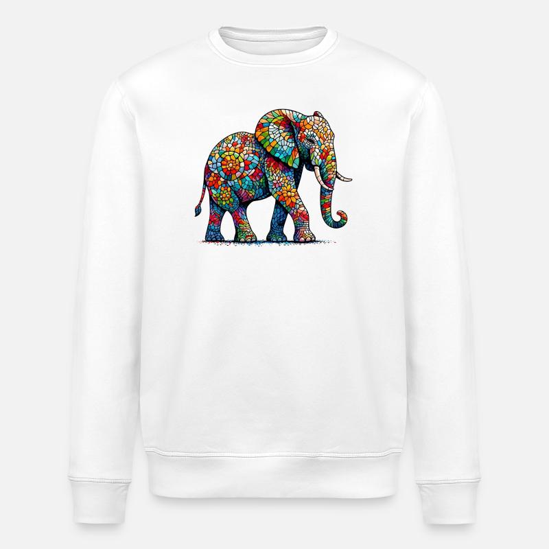 Éléphant - Sweat bio ROLLER Stanley/Stella Unisexe - blanc