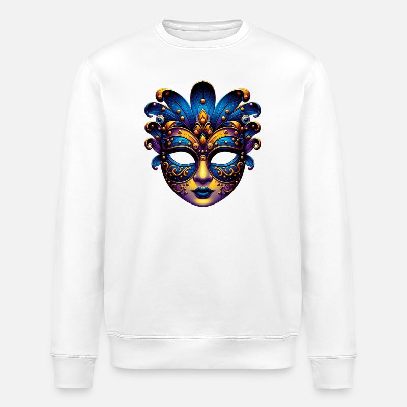 Masque du Carnaval de Venise - Sweat bio ROLLER Stanley/Stella Unisexe - blanc