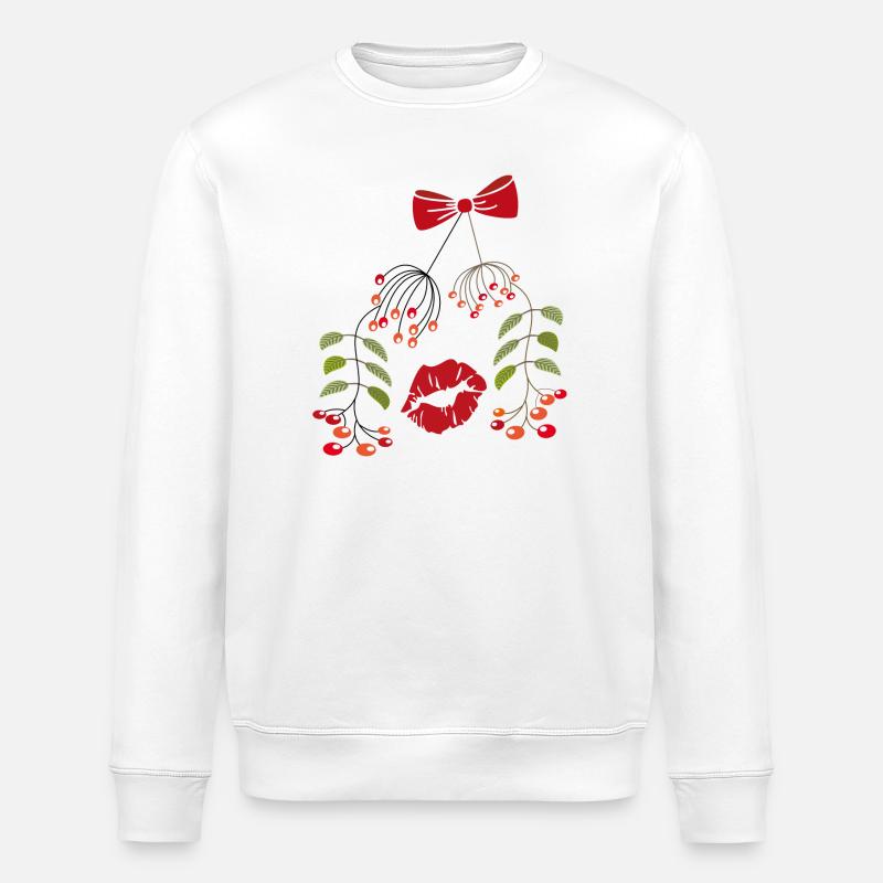 Baiser Sous Le Gui, Noël - Sweat bio ROLLER Stanley/Stella Unisexe - blanc