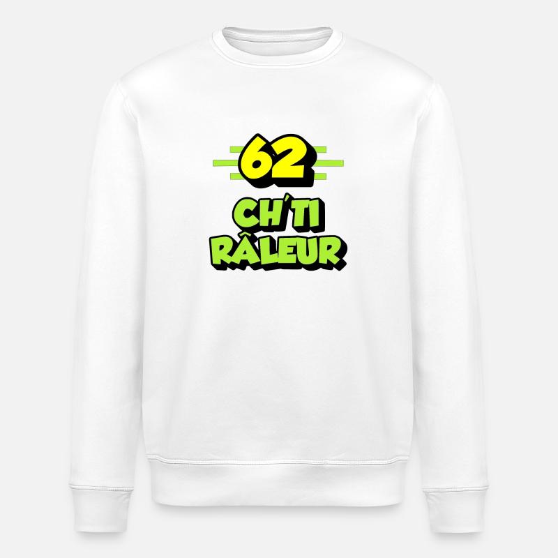 Ch'ti râleur - Sweat bio ROLLER Stanley/Stella Unisexe - blanc