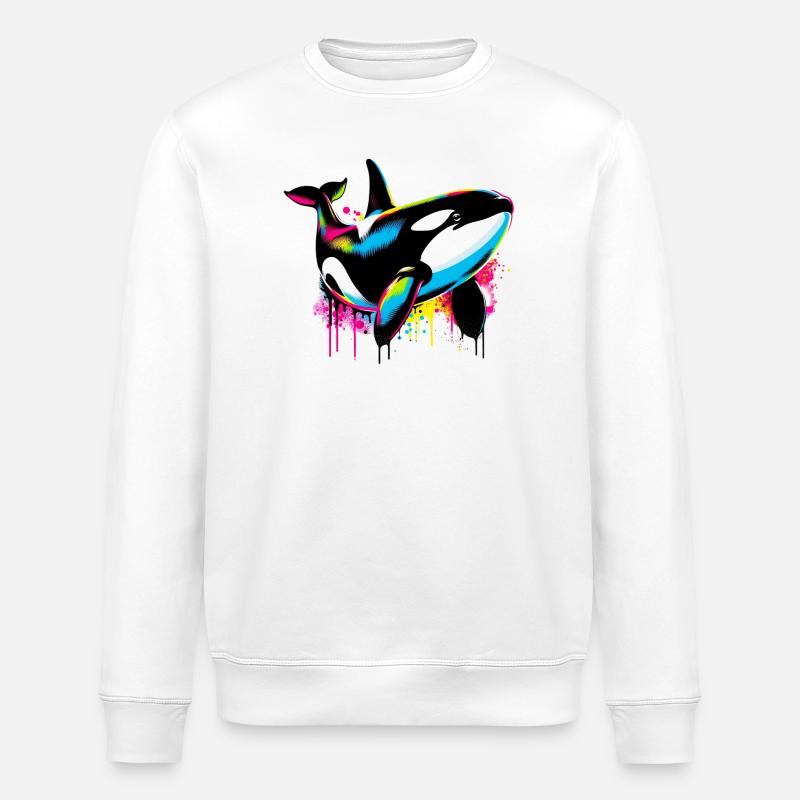 Killer whale - Stanley/Stella ROLLER Unisex Organic Sweatshirt - white