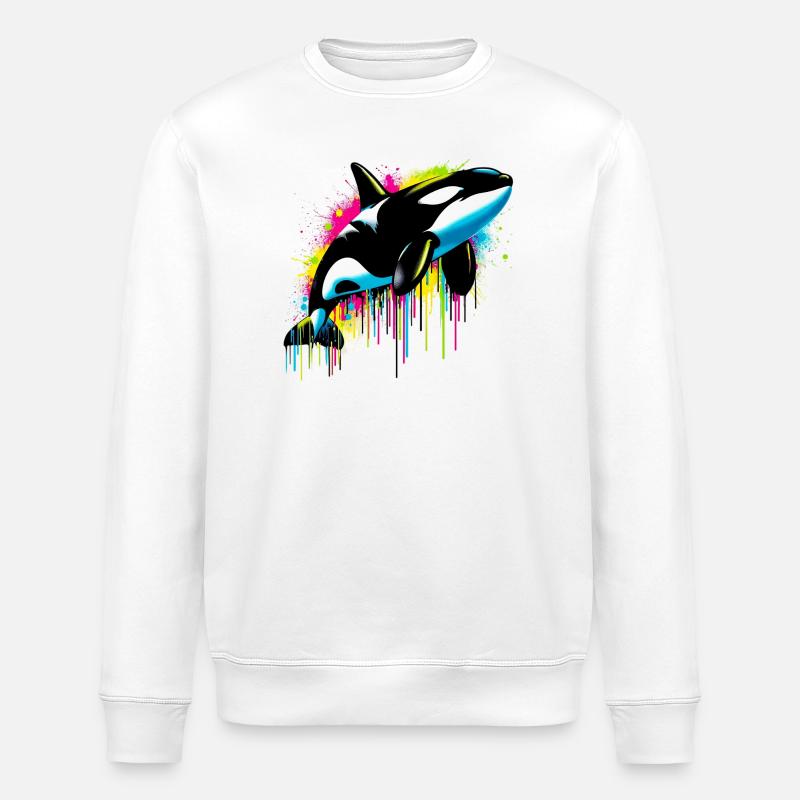 Killer whale - Stanley/Stella ROLLER Unisex Organic Sweatshirt - white
