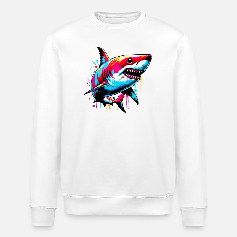 Requin - Sweat bio ROLLER Stanley/Stella Unisexe - blanc