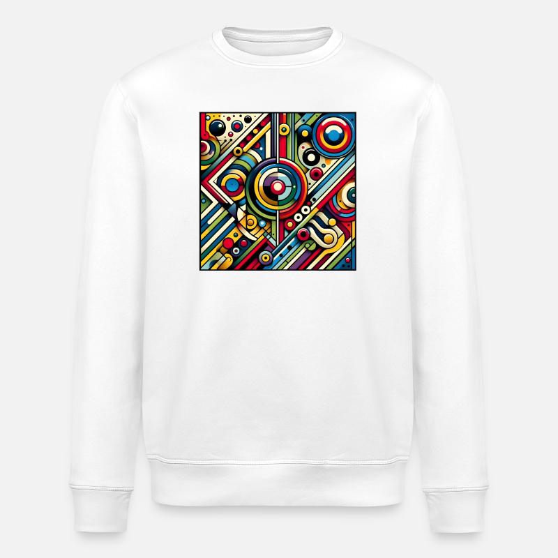 Neon Geometry — Circuit Pop - Stanley/Stella Unisex Bio-Sweatshirt ROLLER - Weiß